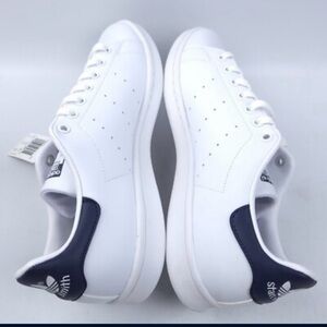 Adidas Men's White and Navy Sneakers